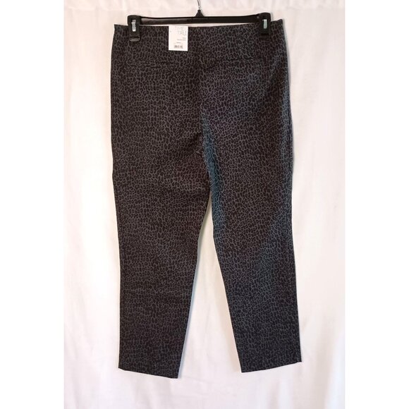 Time and Tru 4-Way Stretch Ankle Pants Animal Print Slim Fit Gray Sz 12 NWT - Picture 4 of 7